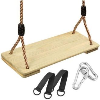 OEM Columpio De Madera Para Ni&ntilde;os Y Adultos, Asiento De Columpio De Madera Con Cuerda De C&aacute;&ntilde;amo Ajustable, Asiento De Columpio Para Exteriores