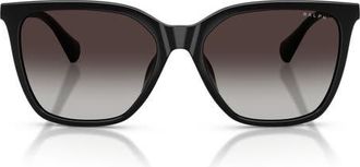 Ralph Lauren RA5328U 56mm Gradient Square Sunglasses in Shiny Black/grey Gradient at Nordstrom