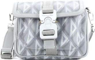Dior Hit the Road Flap CD Diamond Coated Canvas and Leather Mini crossbody bag - Grijs