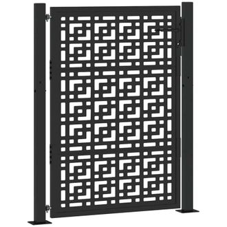vidaXL Puerta De Jard&iacute;n Dise&ntilde;o En Cruz De Acero Negra 105x130 Cm Vidaxl