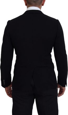 Dolce & Gabbana Mens Black Wool Crown Slim Fit Jacket Blazer Clothing