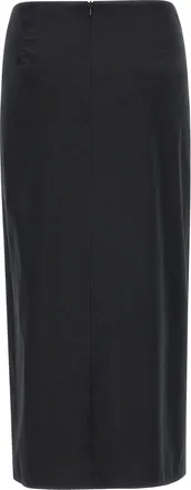 Max Mara Asymmetrical Pleat Draped Skirt - Black