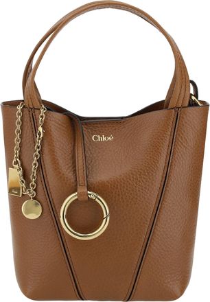 Chlo&eacute; Womens Shoulder Bag Spin Clay Brown Calf Leather