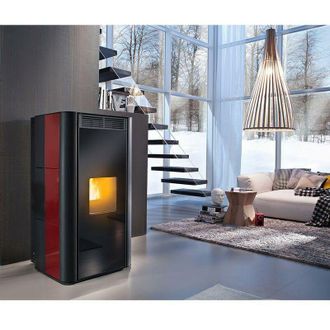Redskins Lotus - Termostufa a pellet 24 kw bordoux - RED