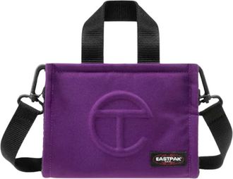 Eastpak Tassen, Dames, Paars, ONE Size, Polyester, Violet Schoudertas met Opgezet Logo