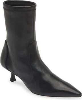 Stuart Weitzman Naomi 50 Bootie in Black Stretch Nappa at Nordstrom Rack, Size 6.5