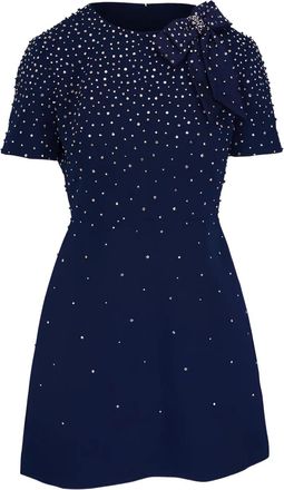 Carolina Herrera Abito corto con decorazione - Blu