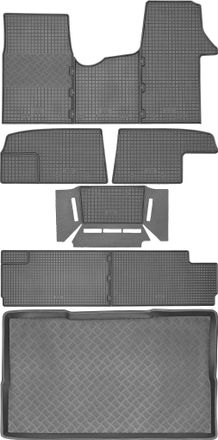 OEM Renault Trafic Iii Van A Partir De 2014 Set - Alfombrillas De Goma Para Coche + Alfombrilla Para Maletero