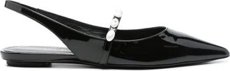 Stuart Weitzman patent leather mules - women - Polyurethane/Calf Leather/Calf Leather/Calf Leather - 36,5 - Black