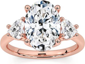 Pompeii3 Certified 2 3/4Ct Oval & Heart Shape Diamond Engagement Ring Lab Grown 14k Gold