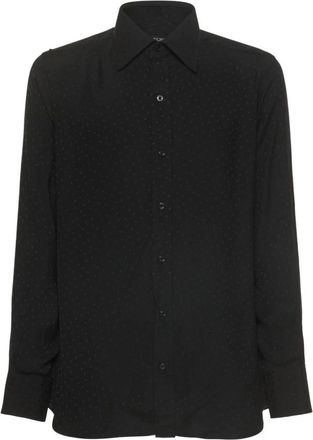 Tom Ford Viscose en Zijden Blouse - Heren - Casual Overhemden - Zwart - L - Overhemden