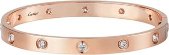 Cartier Rose Gold Bracelet 10 Diamonds size 17