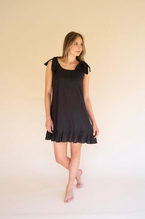 Kalalou Tie-Shoulder Dress With Pleated Hem - Midnight