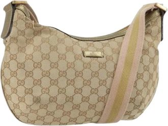 Gucci Pre-owned Shoulder Bags, female, Beige, Size: ONE SIZE Pre-owned Leather Shoulder Bag