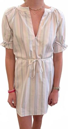 Starkx Natasha Mini Dress In Pink Cotton Multi Stripe