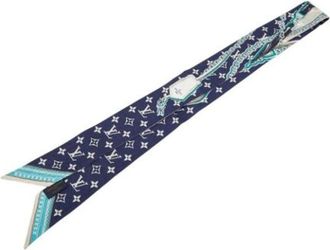 Louis Vuitton Pre-owned Scarves, female, Blue, Size: ONE SIZE Pre-owned Vintage Silk Scarf
