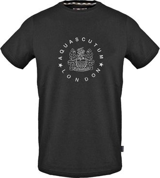 Aquascutum Heren-T-shirt van katoen met grafische print (Zwart)