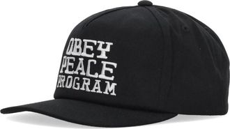 Obey Zwarte gebogen klep snapback pet - Heren - Petten - Zwart - ONE Size - Katoen - Accessoires