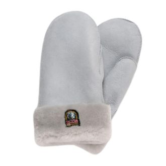 Parajumpers Womens Shearling Mittens Shark Grey Gloves Leather - One Size