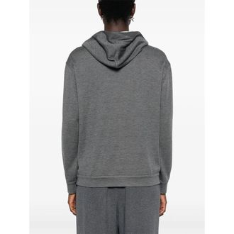 Brunello Cucinelli Monili Chain-Detailed Silk-Cotton Hoodie - Grey