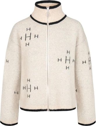 H&eacute;st Iben Zip Jacket - Dames - Vesten - Beige - 2XL - Wol - Truien & Vesten