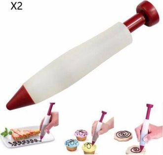 OEM Penna In Silicone Per Scrivere, Penna In Silicone Per Decorare Torte E Cioccolato, Penna In Silicone Per Pasticceria, 2 Pezzi