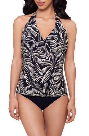 Magic Suit By Miraclesuit Hearts of Palm Sophie Shelf Bra Tankini Top in Black/Multi at Nordstrom, Size 10