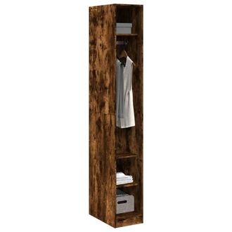 Berkfield Home Wardrobe Smoked Oak 30x50x200 cm Engineered Wood in Brown | Size: 30 x 50 x 200 cm