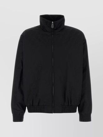 Fendi nylon bomber jacket high collar