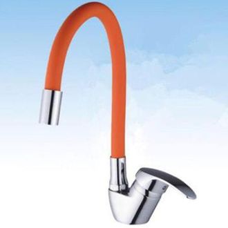 Trade Shop Trade Shop - Rubinetto Miscelatore Girevole Per Lavandino Lavello Cucina Colore Canna Arancio
