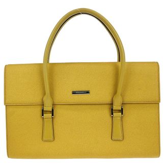 Burberry Vintage Handbag Leather Yellow Leather Handbag (Pre-Owned)