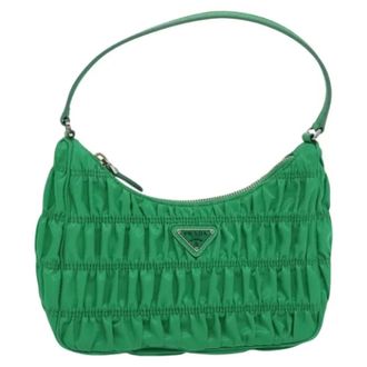 Prada Pre-owned Nylon prada-bags - Dames - Pre-owned - Groen - Maat: ONE Size Nylon