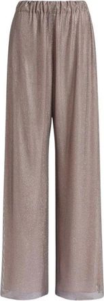 Alberta Ferretti Micro-rhinestone Wijde Pijpen Broek - Dames - Wijde Broeken - Grijs - M - Broeken