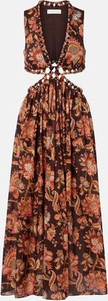 Zimmermann Aster cutout floral cotton midi dress