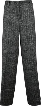 Dolce & Gabbana Rechte broek - Dames - Straight fit broeken - Grijs - L - Wol - Broeken