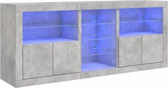 vidaXL Vidaxl - Sideboard with led Lights Concrete Grey 181.5x37x67 cm