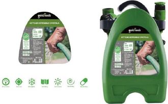 Trade Shop Trade Shop - Kit Tubo Estensibile Avvolgibile 7.6mt Pistola Irrigazione Giardino Staffa 57516