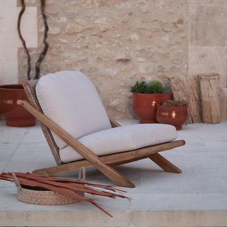 La Redoute Interieurs Lage outdoor fauteuil, acacia, Cossi