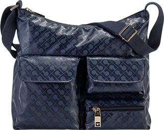 Gherardini Medium Pocket Satchel - Dames - Schoudertassen - Blauw - ONE Size - Leer - Tassen