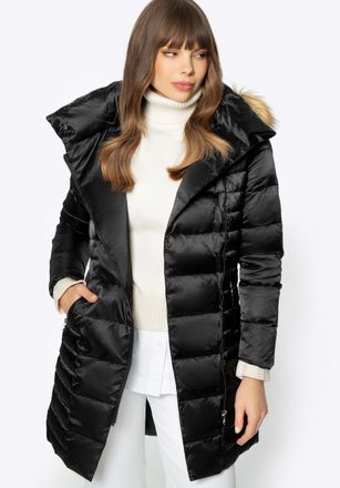 Wittchen Dames Donsjack met Asymmetrische Sluiting Zwart Nylon