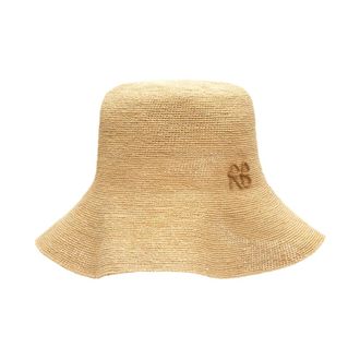 Ruslan Baginskiy Hats, female, Beige, Size: ONE SIZE Straw Bucket Hat