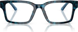 Emporio Armani 52mm Rectangle Optical Glasses in Havana Blue /Demo Lens at Nordstrom
