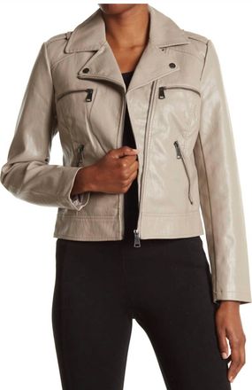 Bernardo Faux Leather Crop Jacket In Mink