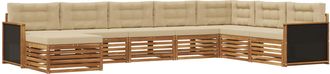 vidaXL Conjunto De Sof&aacute;s De Exterior 8 Uds. Natural Y Beige Vidaxl