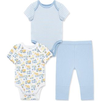 Little Me 3-Peice Bodysuit & Leggings Set in Blue at Nordstrom, Size 12M