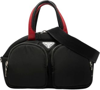 Prada Pre-owned Handbags, female, Black, Size: ONE SIZE Pre-owned Top Handle Bag