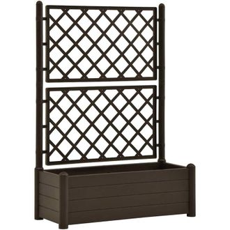 vidaXL Garden Planter with Trellis 100x43x142 cm PP Mocha vidaXL