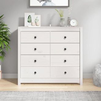 vidaXL vidaXL Armadietto Bianco 100x40x90 cm in Legno Massello di Pino