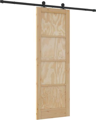 vidaXL Puerta Corredera Orkdal 73,5 X 211 Cm Madera De Pino Maciza Vidaxl