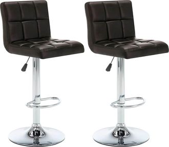 vidaXL Taburetes De Cocina 2 Unidades Cuero Sint&eacute;tico Marr&oacute;n Vidaxl